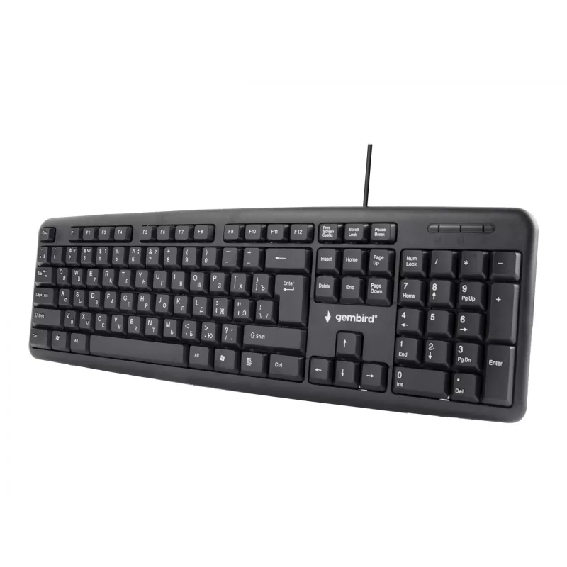 Klaviatuur Gembird KB-U-103-RU kontori USB QWERTY inglise vene must