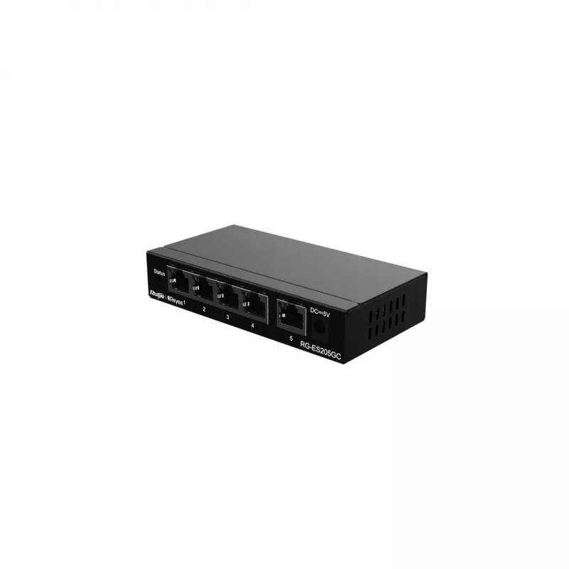 Ruijie Networks RG-ES205GC võrgulüliti hallatav L2 Gigabit Ethernet (10/100/1000) Must