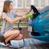 Qoltec mobiilne elektriauto laadija reguleeritav 2in1 Type2 | 11kW | CEE 5-pin | LCD | 3 faasi | kaasaskantav | seinakarp | 5m