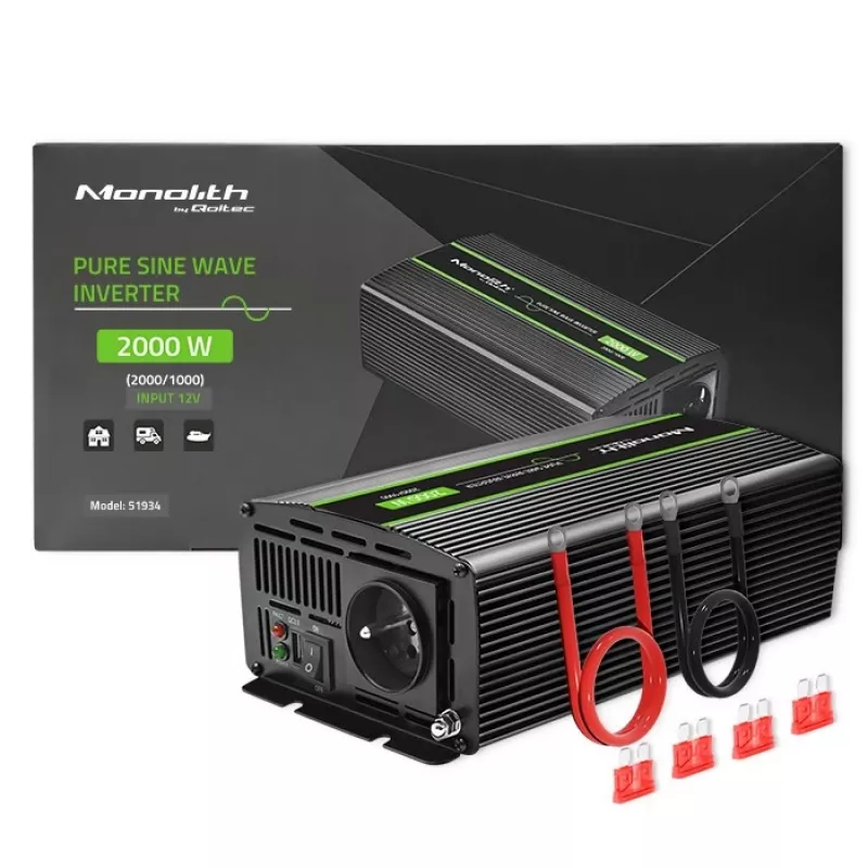 Qoltec Monolith 2000 W must autoinverter 12 V