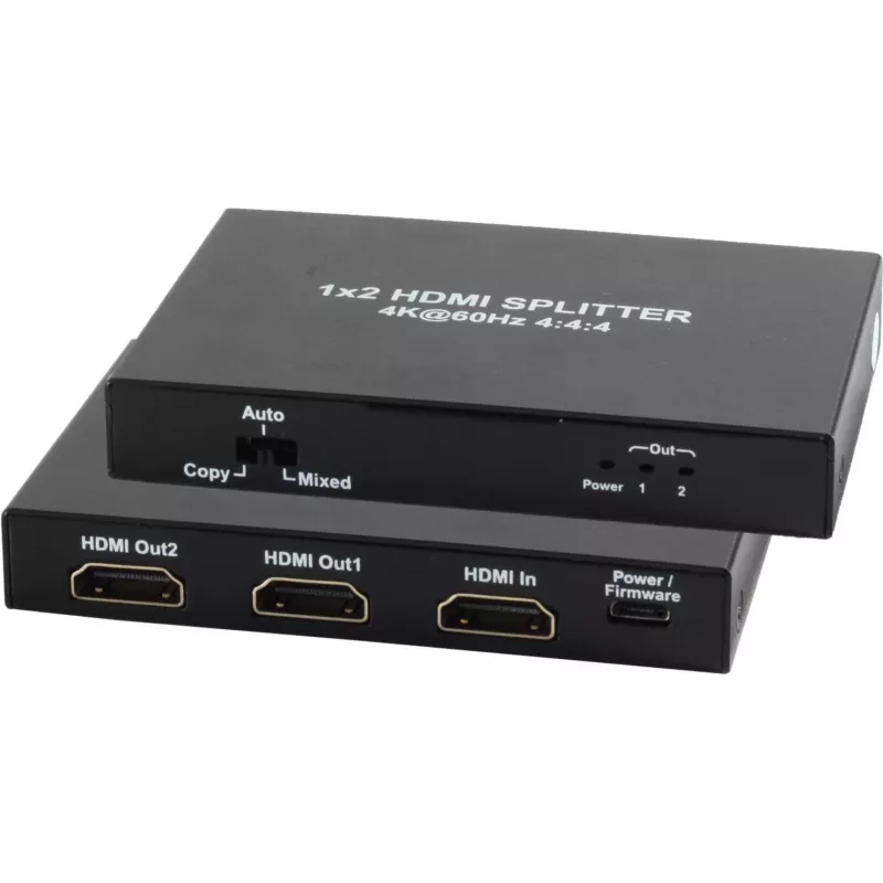 HDMI jaotur ShiverPeaks 1x sisse 2x välja 4K 60Hz