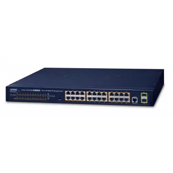 PLANET GS-4210-24P2S – lüliti – hallatav – 24 x 10/100/1000 (PoE+) + 2 x Gigabit SFP – rack-kinnitatav – PoE+ (GS-4210-24P2S)