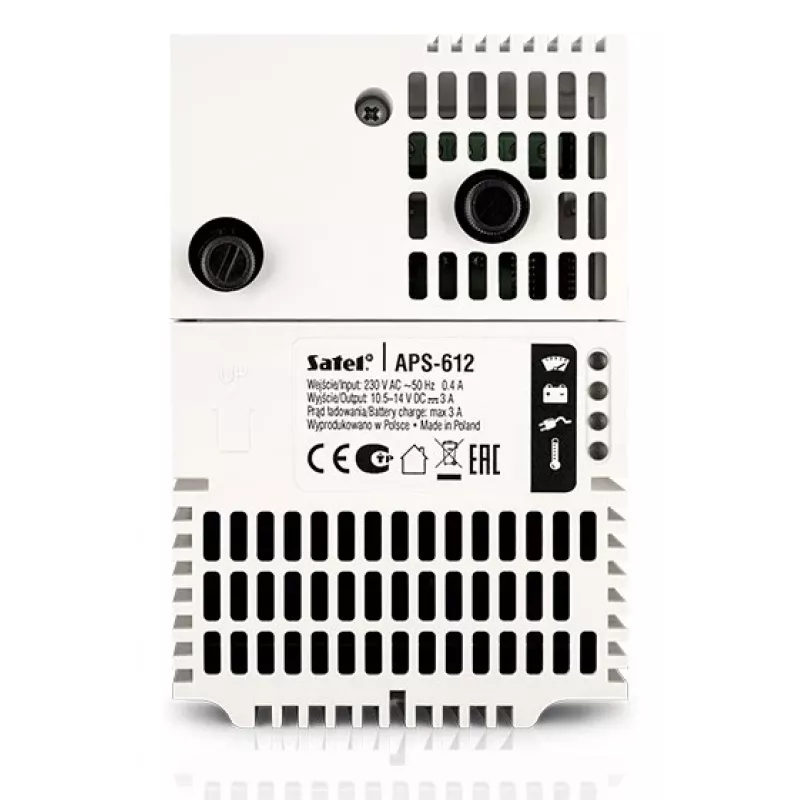 Toiteplokk Satel APS-612 juhtmega 265V valge 122mm x 84mm x 78mm
