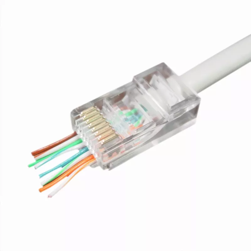Juhtmepistik Gembird LC-PTU-01/100 8P8C RJ45 läbipaistev