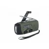 Hädaabiraadio FOSCO 464600 LED-taskulambi, akupanga, FM, IPX3, päikese-/käsitsi-/USB-C-ga – roheline/must
