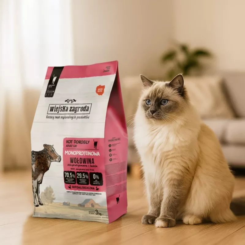 WIEJSKA ZAGRODA Monoprotein Beef - kuiv kassitoit - 3kg