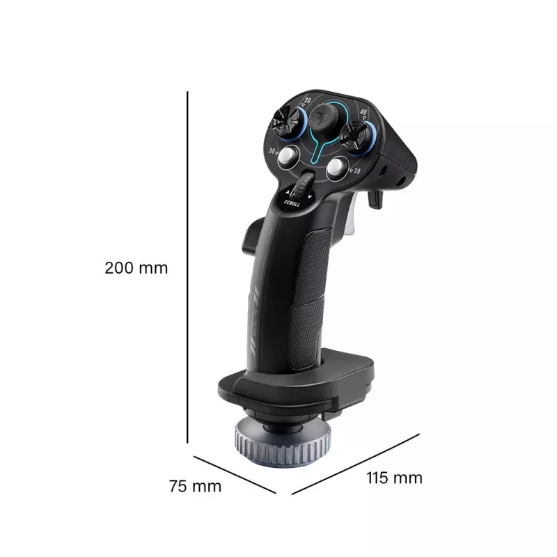 Lennukangi lisakäepide Thrustmaster Sol-R 3 AVA, Must, USB USB-C, analoog/digitaalne, PC, 75×115×200 mm