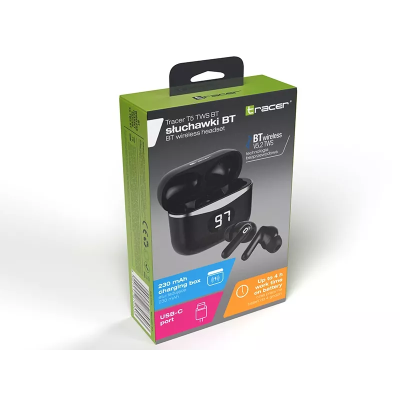 Kõrvaklapid Tracer 47215 T5 TWS BT Must