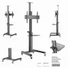 Põranda TV-alus Gembird TVS-70T-02 ekraanidele 37 tolli kuni 70 tolli, max 70 kg, VESA 200x200–600x400, kaldenurk ±5°/−12°, kõrguse reguleerimisega, rattad, kaablihaldus