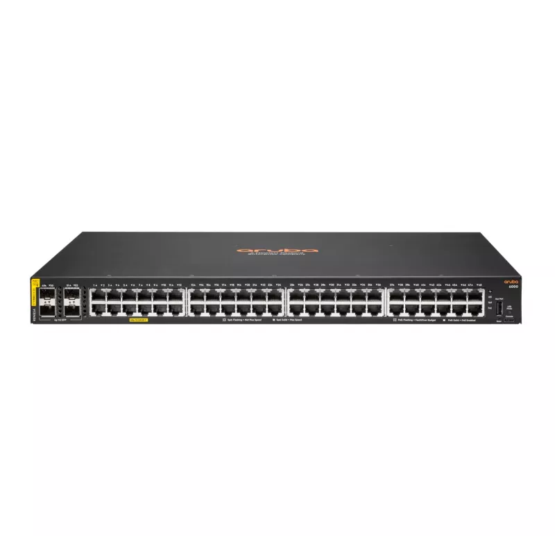 HPE Aruba Networking CX 6000 48G Class4 PoE 4SFP 370W Hallatav L3 Gigabit Ethernet (10/100/1000) Power over Ethernet (PoE) 1U