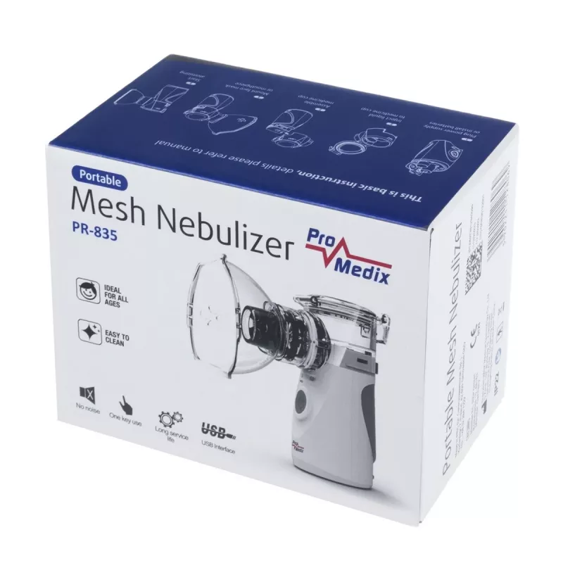 Kaasaskantav võrknebulisaator ProMedix PR-835 USB nebulisaator, akuga kaasaskantav nebulisaator