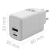 GaN 45W laadija 5V 20V 1.5A 3A, 1xUSB C PD, 1xUSB