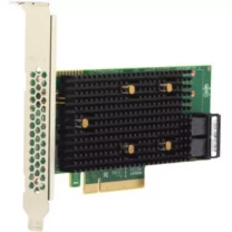 Liidesekaart Broadcom HBA 9500-8i PCIe NVMe SAS-ile, 1 sisemine mini-SAS-port, täiskõrgus/madalprofiil, hall/must
