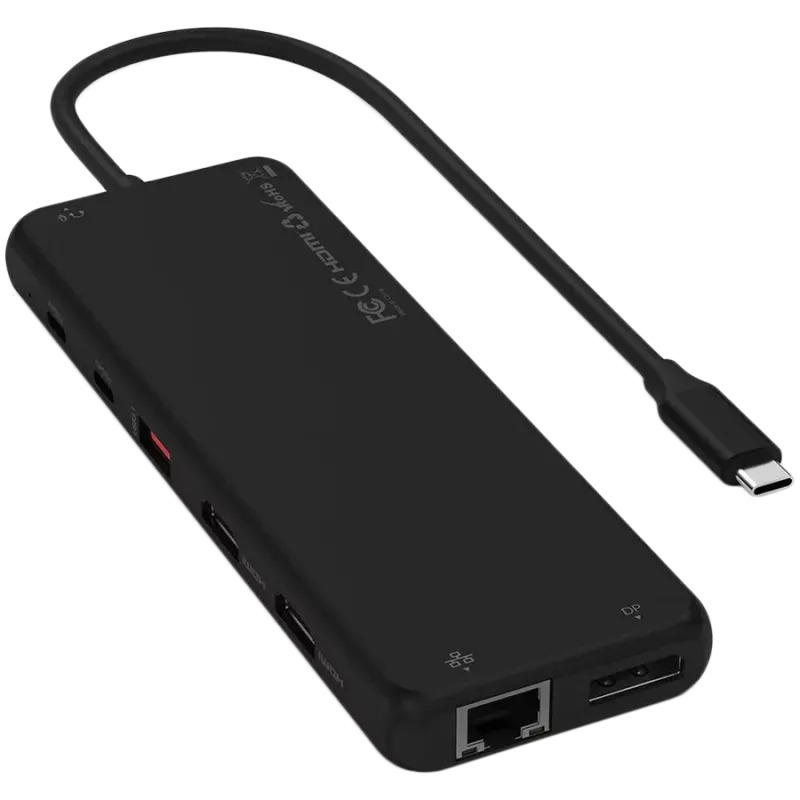 Mitmeportne USB-C adapter Satechi ST-P3D13K 13-in-1 kolmekordse ekraanitoega