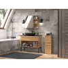 Vannitoa hoiukapp Top e Shop NEL V DDS ARTISAN — vabalt seisev, tammepuust raam, 3 riiulit, 300×300×850 mm