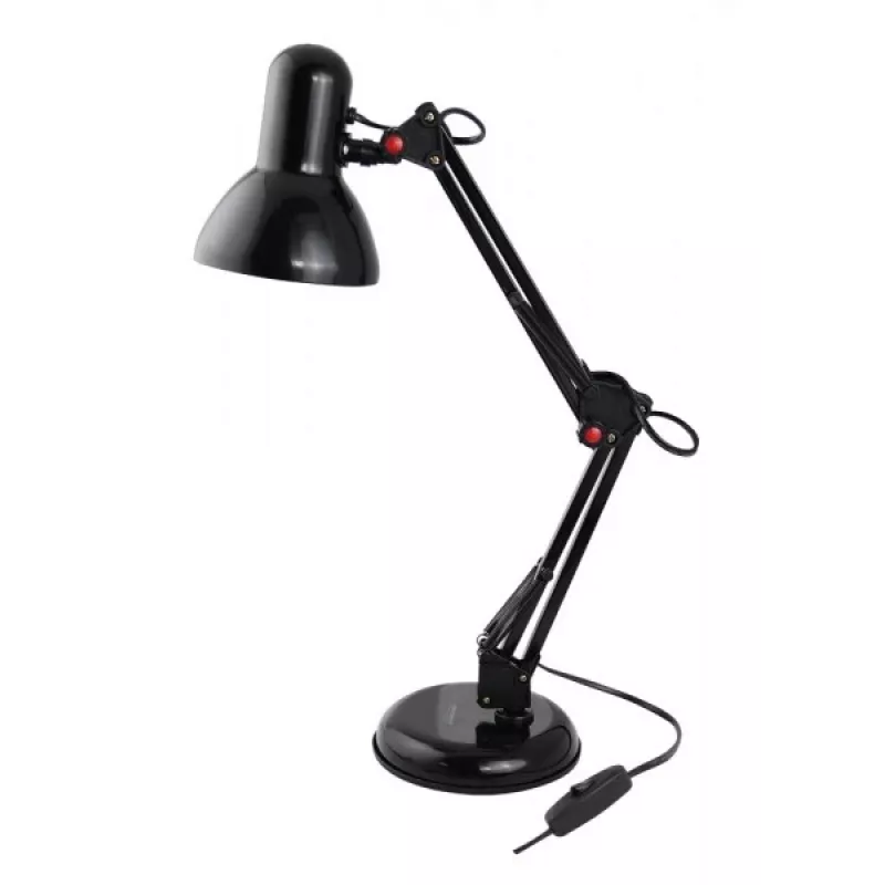 Laualamp ESPERANZA AVIOR E27 12W LED, must, reguleeritava kõrgusega, painduv vars, E27 pesa