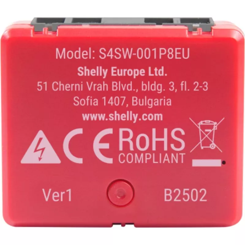 Shelly 1PM Mini Gen4 2-pack — Shelly Wi-Fi nutirelee koos võimsuse mõõtmisega, kompaktne DIN/moodul vorm