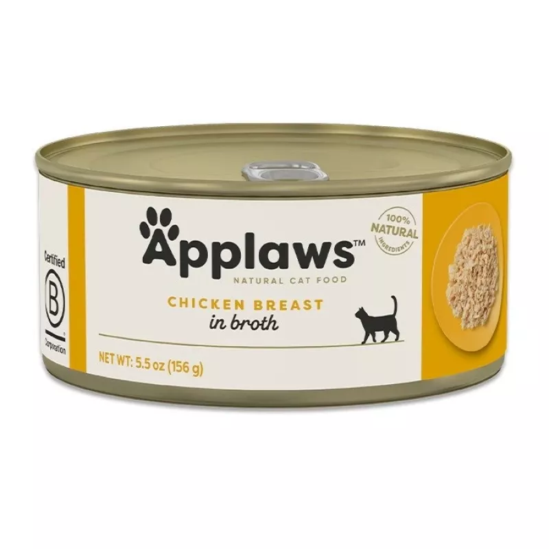 Applaws märgtoit kassidele, kanarind puljongis, 156 g