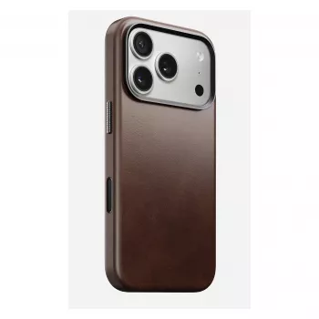 Mobiiltelefoni ümbris Nomad Traditional Leather ümbris iPhone 17 Pro jaoks, nahk, mikrokiud, sobib kuni 6,3 tolli (16 cm), pruun