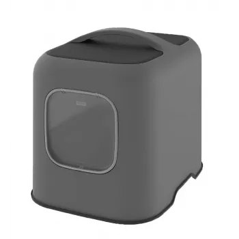 Rotho kinnise kujuga kassiliivakast BIALA, antratsiit plastik, 395×510×443 mm koos spaatliga