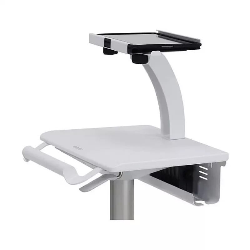Ergotron tahvelarvuti käru, SV10 - käru tahvelarvutile / klaviatuurile - meditsiiniline - metall - valge, alumiinium - ekraani suurus: kuni 30,5 cm (kuni 12 tolli)