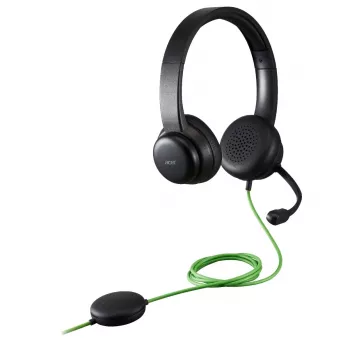 Juhtmega konverentsipeakomplekt Acer GP.HDS11.01N — supra-aural, 2 m kaabel, 20–20000 Hz, 160 g, must
