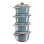 Staub Mini Cocotte ümmargune, 4 tk – 200 ml, antiiktürkiis