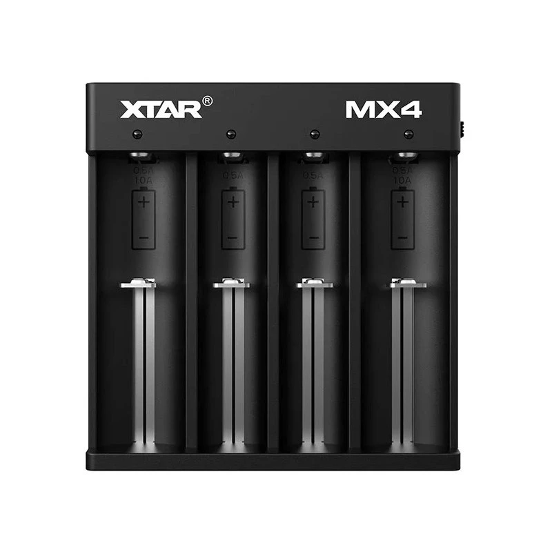 Akulaadija XTAR MX4 4-pesaline universaalne Li-ion NiMH USB-C, must, toetab 4 akut