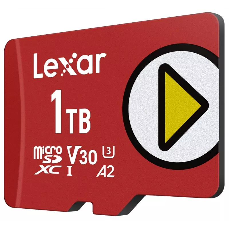MicroSDXC mälukaart Lexar 1 TB UHS‑I Klass 10 U3 V30 lugemine 205 MB/s kirjutamine 140 MB/s (punane)