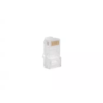LANBERG RJ-45 pistik PLU-5000, U/UTP (UTP) varjestus, läbipaistev valge, 100 tk pakendis