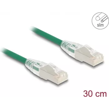 Võrgukaabel DeLOCK RJ45 Cat.6A pistik-pistikule 0,3 m roheline