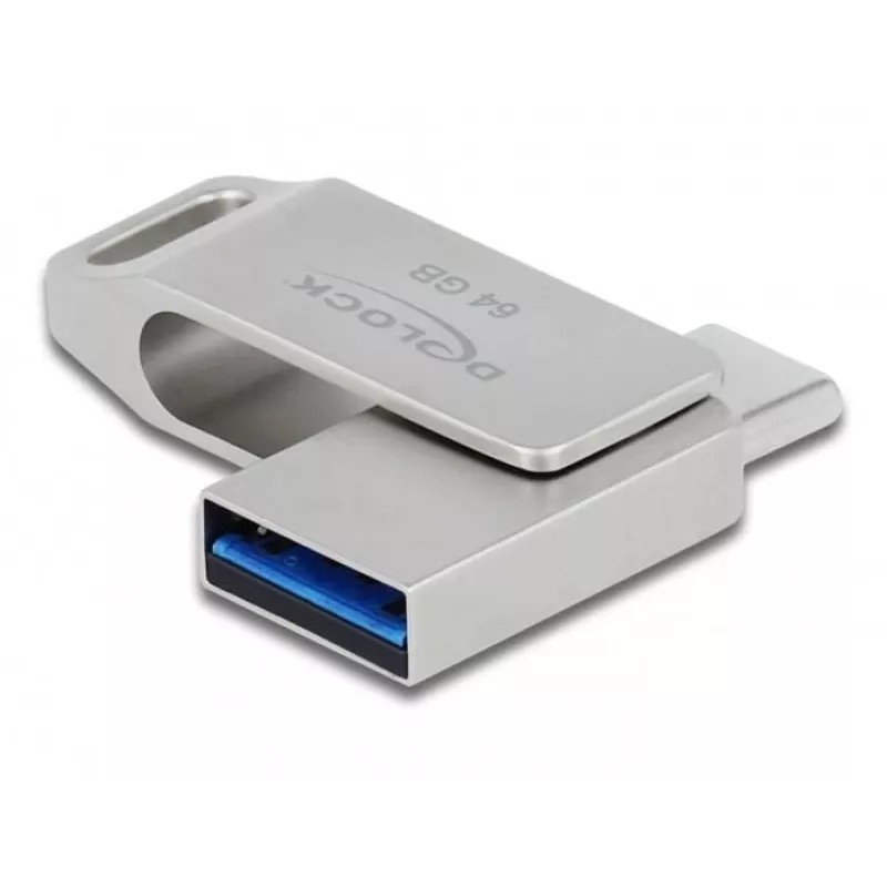 USB-mälupulk DeLOCK 64 GB USB-C Type-A pöördmetallkorpuses