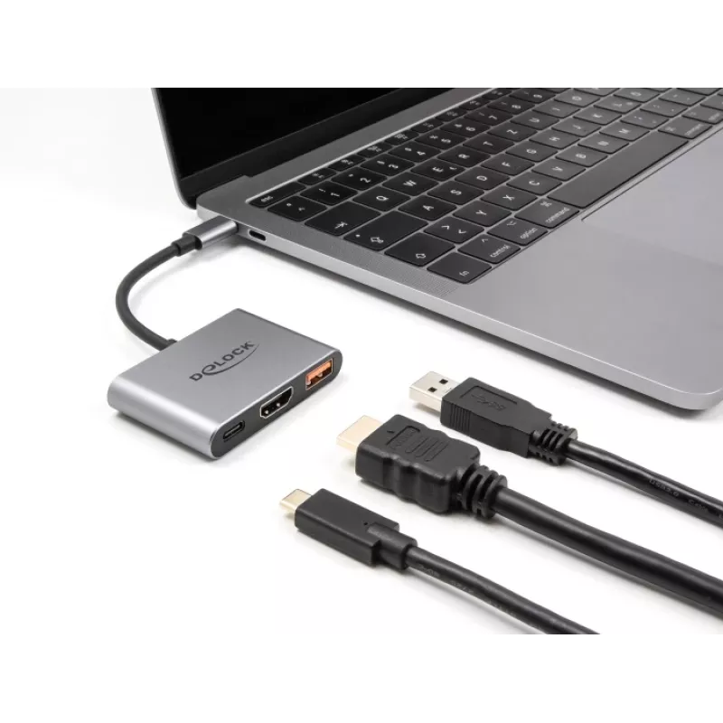 DeLOCK 61071 videokaabli adapter 0,1 m USB USB-C USB USB-C USB Type-A HDMI hall