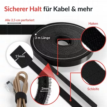 Label-The-Cable LTC RIP STRAP, takjapaelarull, must, 3 m (LTC 1410-3)