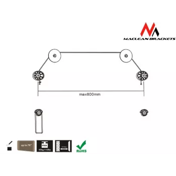 Maclean Mc-557 - Vesa monitori/teleri kinnitus üliõhuke, 32-55 50 kg