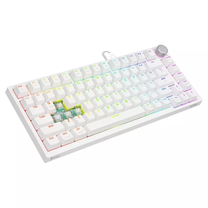 Savio ASTRAL WHITE JADE klaviatuur mängudele USB QWERTY US International