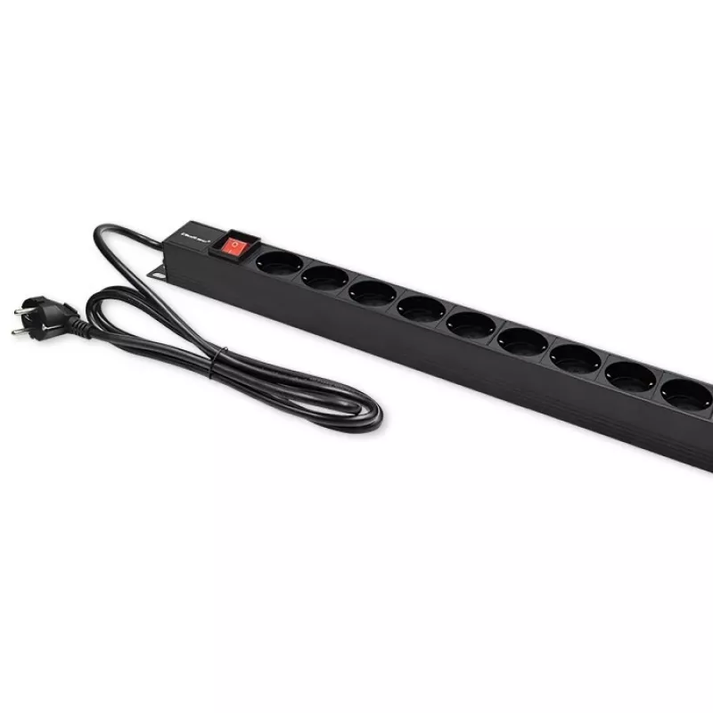 Qoltec Aluminum PDU for RACK | 16A | 16 x Schuko | Vertical | 1.8m