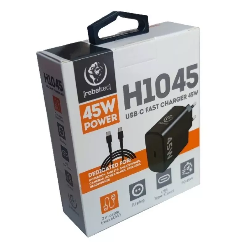 Rebeltec Fast Charger USB-C RBLAKT00026 45W sülearvutitele ja telefonidele