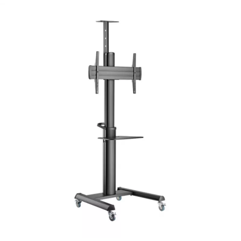 Põranda TV-alus Gembird TVS-70T-02 ekraanidele 37 tolli kuni 70 tolli, max 70 kg, VESA 200x200–600x400, kaldenurk ±5°/−12°, kõrguse reguleerimisega, rattad, kaablihaldus