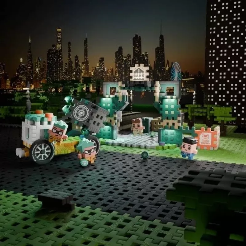 MARIOINEX Mini Waffle City Pangaröövi ehitusklotsid, 148 tükki