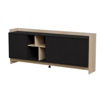 Cama PORTO 3D kummut 190x38x77 tamm/must