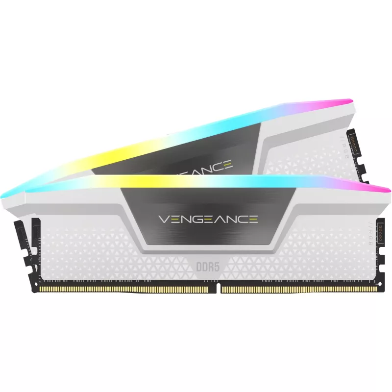 DIMM 32 GB DDR5-6400 (2x 16 GB) Dual-Kit, mälu valge, CMH32GX5M2B6400C32W, Vengeance RGB, INTEL XMP