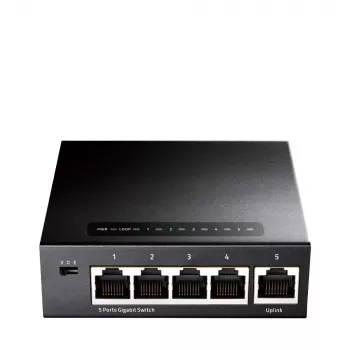 Võrgulüliti Cudy GS105 — 5 pordiga Gigabit Ethernet (10/100/1000), must, 5 V DC toide kaasas