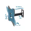 TV seinakinnitus ESPERANZA PROTEUS 26–70 tolli (66–177,8 cm), kallutus ±15°, pööramine 120°, VESA 75×75–400×400, max koormus 55 kg, must