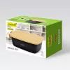 Lauapealne leivakast Maestro MR-1776-Must, plastkorpusega, puidust kaanega, 345×235×130 mm
