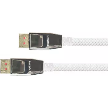 Anschlusskabel DisplayPort 1.4, 8K / UHD-2 @60Hz, Vollmetallstecker, vergoldete Kontakte, OFC, Nylongeflecht weiß, 5m, PYTHON® Series (GC-M0215)