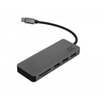 Green Cell AK50 - USB 3.2 Gen 1 (3.1 Gen 1) Type-C - USB 2.0 - USB 3.2 Gen 1 (3.1 Gen 1) Type-A - USB 3.2 Gen 1 (3.1 Gen 1) Type-C - MicroSD (TransFlash) - SD - Hõbedane - Apple MacB