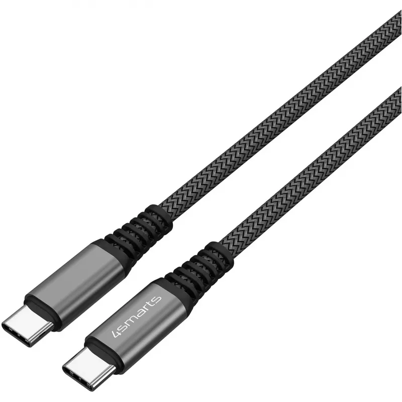 4smarts PremiumCord - USB-kaabel - USB-C (M) - USB-C (M) - USB 2.0 - 20 V - 5 A - 1.5 m - USB-toiteallikas (100 W) - Must