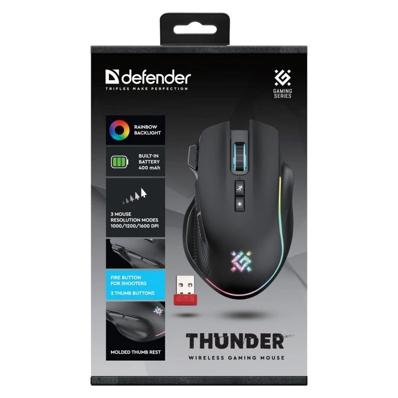 hiir DEFENDER GM-213 THUNDER RF 1600dpi 8P Must