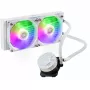 Vedelikjahutuskomplekt Cooler Master MasterLiquid 240L Core ARGB Valge — 240 mm radiaator, 120 mm ventilaatorid, toetab LGA1700/AM5/AM4 ja vanemaid pesasid